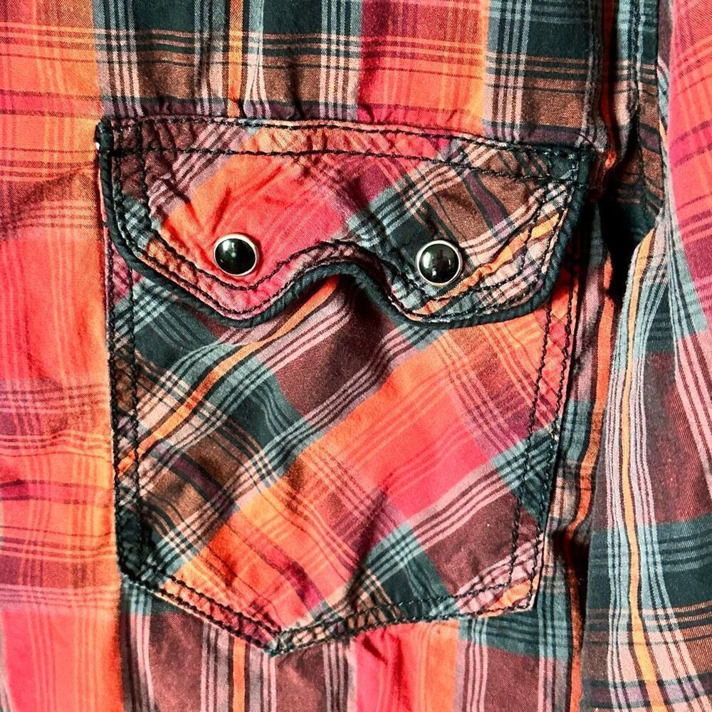 Vintage International Concepts INC Western Shirt Mens XL Red Pearl Snap - Picture 6 of 10